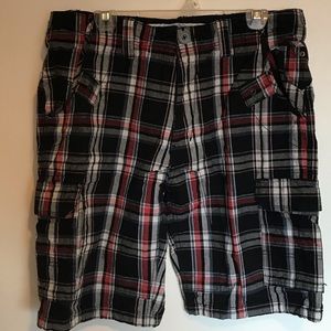 Blue Guru Plaid Cargo Shorts